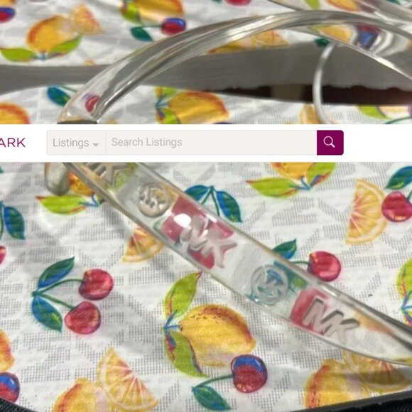 Michael Kors Signature White Lemon & Cherry Flip Flop Shoes - Picture 7 of 7